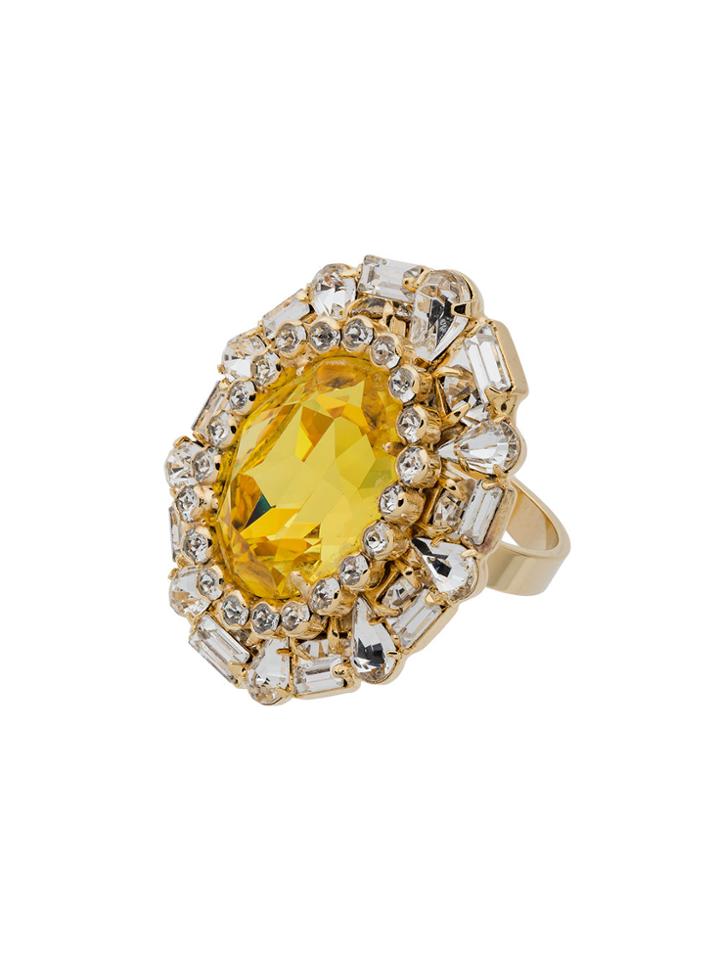Dannijo Khan Crystal Cocktail Ring - Metallic