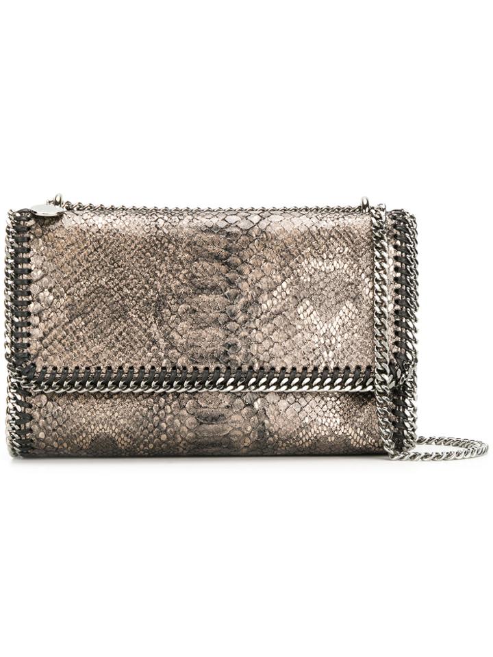Stella Mccartney Python-effect Falabella Shoulder Bag - Metallic