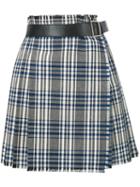 Alexander Mcqueen - Checked Wrap Skirt - Women - Calf Leather/cupro/virgin Wool - 42, Black, Calf Leather/cupro/virgin Wool