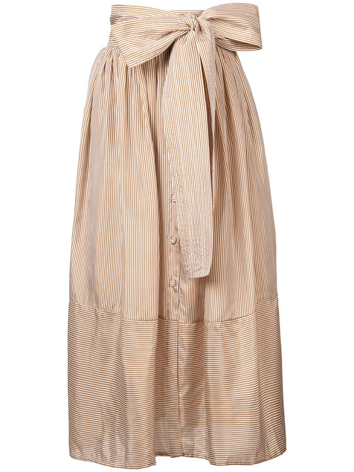Silvia Tcherassi Striped Maxi Skirt - Brown