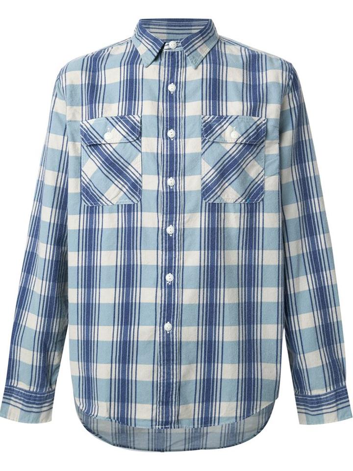 Rrl Checked Shirt, Men's, Size: S, Blue, Cotton