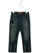 Dolce & Gabbana Kids Ripped Patch Jeans, Boy's, Size: 10 Yrs, Blue