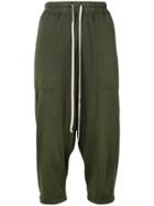 Rick Owens Drkshdw Drop-crotch Cropped Trousers - Green