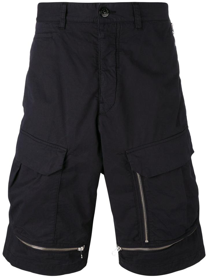 Zipped Deck Shorts - Men - Cotton/spandex/elastane - 50, Blue, Cotton/spandex/elastane, Stone Island Shadow Project