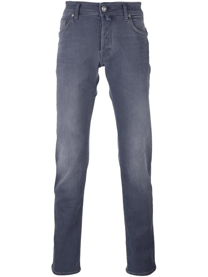 Jacob Cohen Straight Leg Jeans, Men's, Size: 36, Grey, Cotton/spandex/elastane/polyester