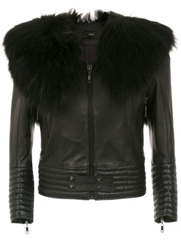 Andrea Bogosian Trimmed Leather Jacket - Black
