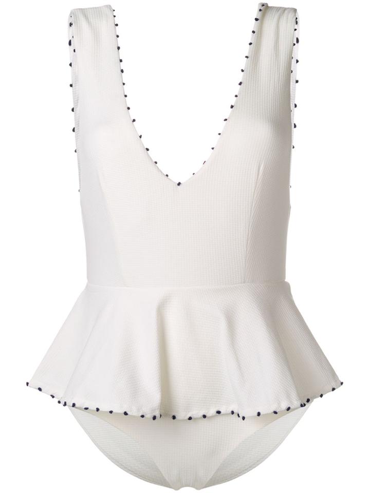 Marysia Peplum Swimsuit - White