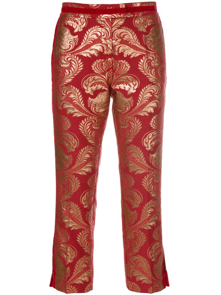 Christian Pellizzari Jacquard Cropped Trousers - Red