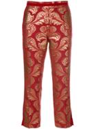 Christian Pellizzari Jacquard Cropped Trousers - Red