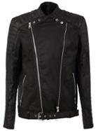 Balmain Biker Jacket, Men's, Size: Small, Black, Cotton/polyester/cupro
