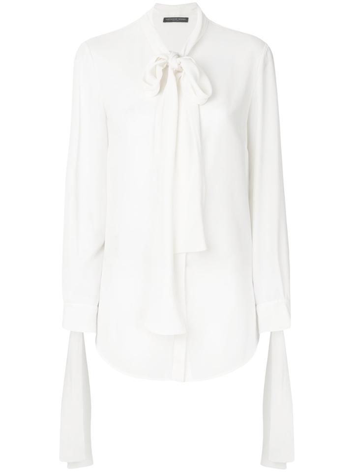 Alexander Mcqueen Tie Neck Blouse - White