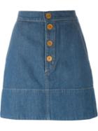 Mih Jeans 'pedalo' Denim Skirt, Women's, Size: Large, Blue, Cotton