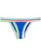 Kiini Embroidered Tuesday Bikini Bottom, Women's, Size: Medium, Blue, Cotton/polyester/nylon/spandex/elastane