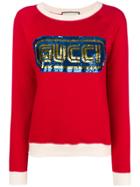 Gucci Sequined Logo Sweatshirt - Red