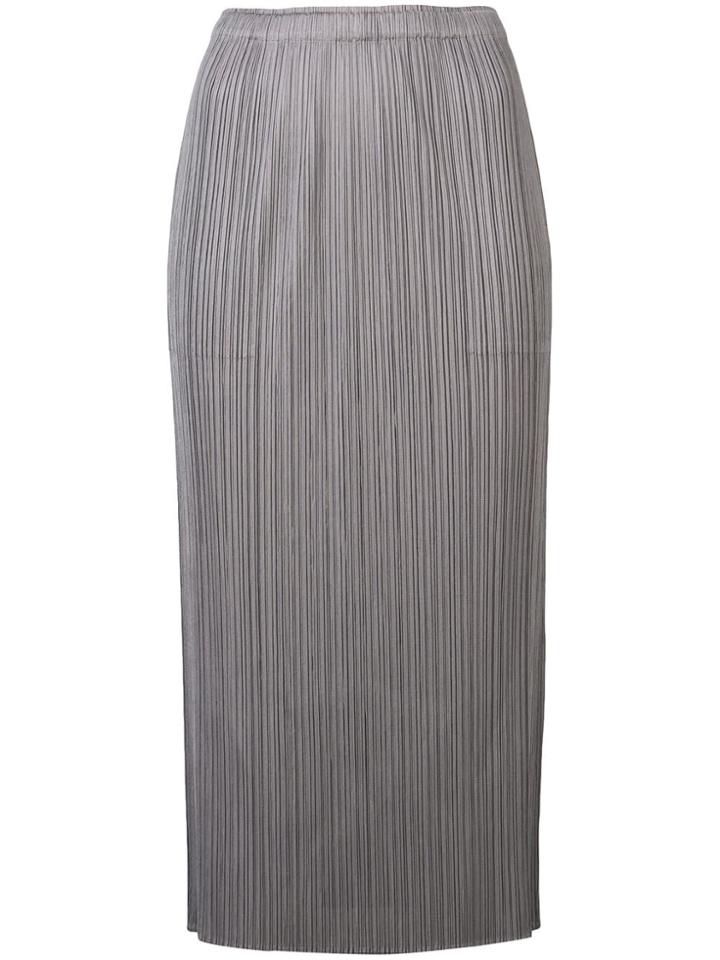 Pleats Please By Issey Miyake Mid-length Pleated Skirt - Grey