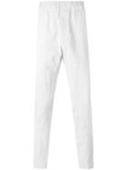 Ann Demeulemeester Grise Elastic Waistband Trousers, Men's, Size: Medium, White, Linen/flax