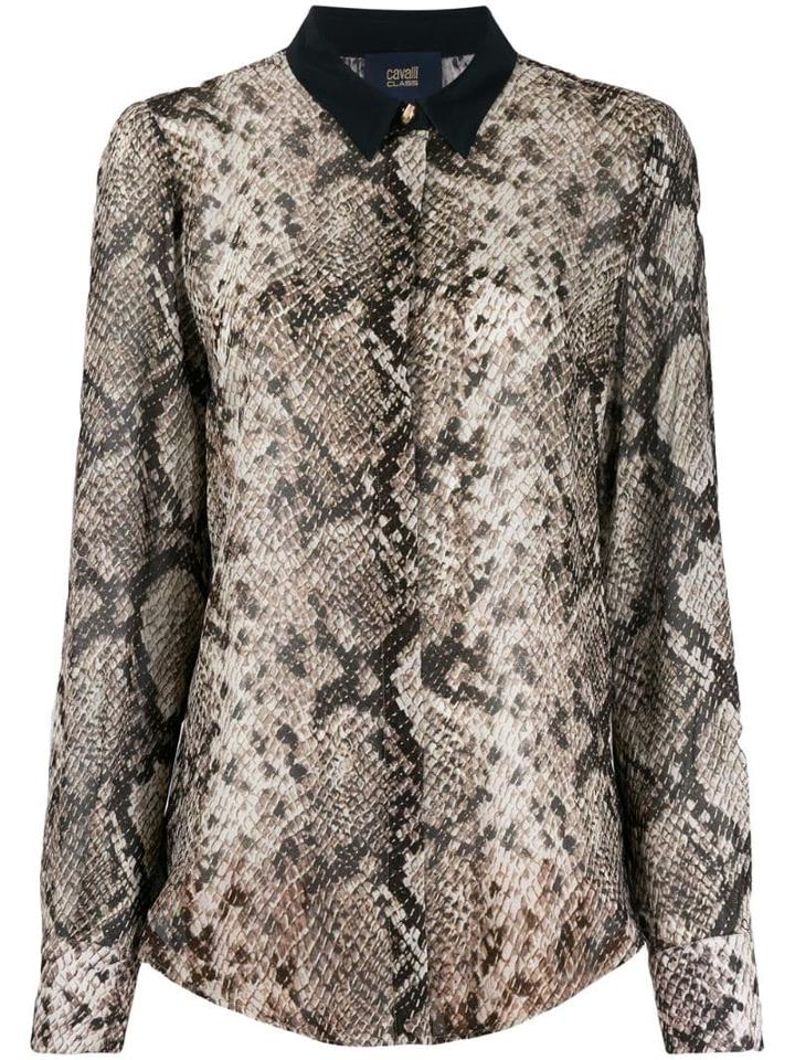 Cavalli Class Snakeskin Effect Blouse - Neutrals