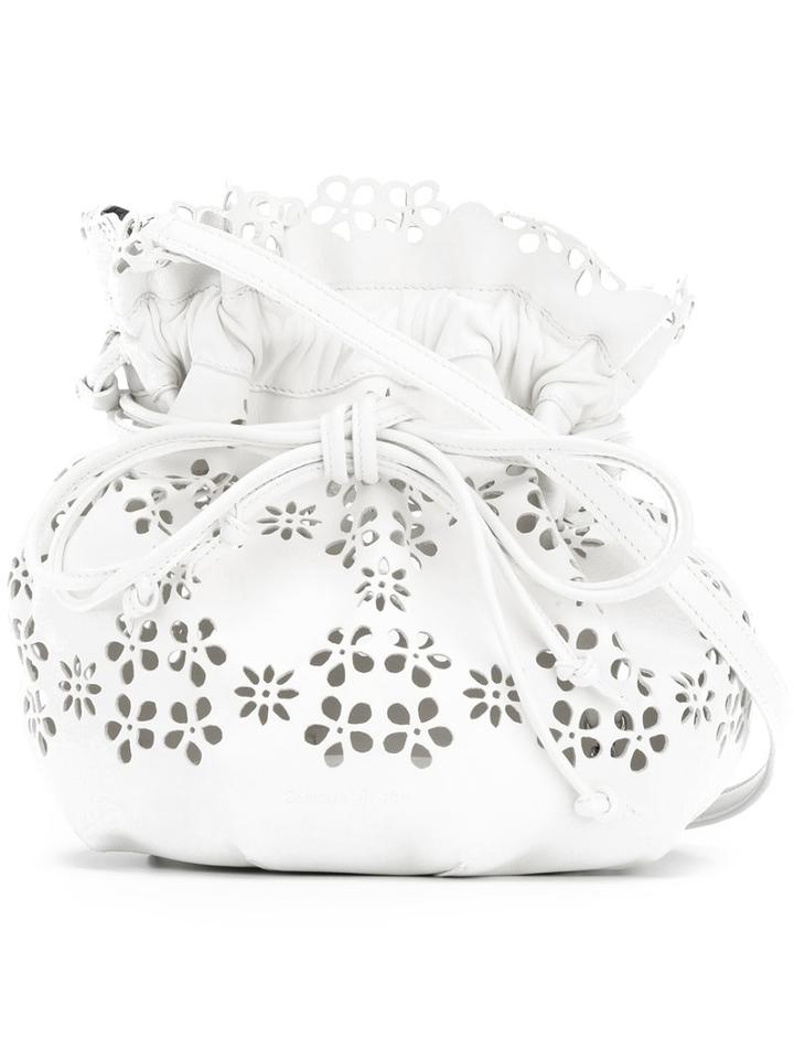 Simone Rocha - Laser Cut Satchel - Women - Calf Leather - One Size, White, Calf Leather