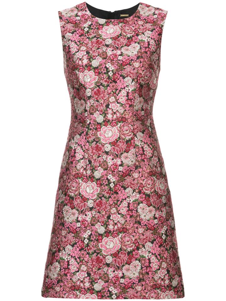 Adam Lippes Floral Brocade Sheath Dress - Pink & Purple