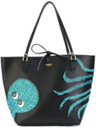 Essentiel Antwerp - Octopus Embroidered Shoulder Bag - Women - Leather/pvc - One Size, Black, Leather/pvc
