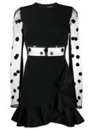 David Koma Polka-dot Cutout Dress - Black
