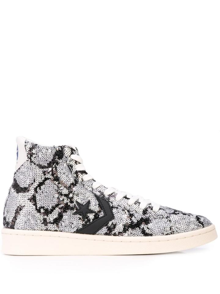 Converse Sequin Embellished Sneakers - Silver