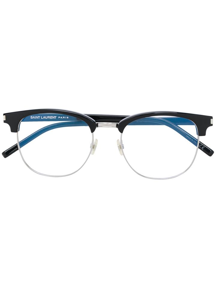 Saint Laurent Eyewear Square Half Frame Glasses - Black