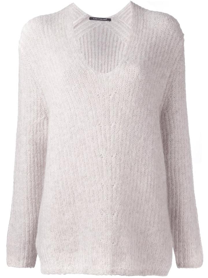 Luisa Cerano V Neck Long Jumper, Women's, Size: 36, Nude/neutrals, Polyamide/spandex/elastane/mohair/merino