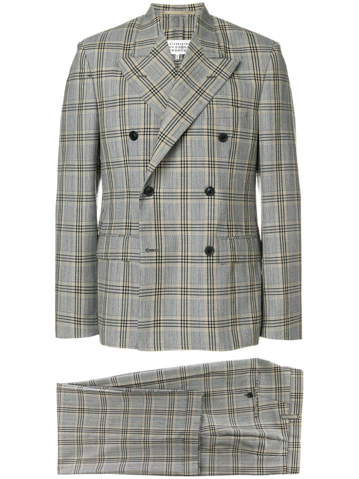 Maison Margiela Prince Of Wales Check Double Breasted Suit - Brown