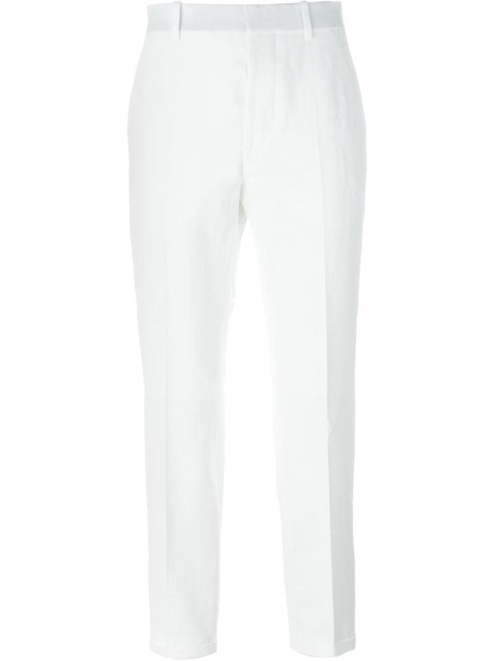 Marni Cropped Trousers, Women's, Size: 42, White, Cotton/linen/flax/viscose/spandex/elastane