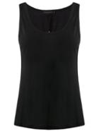 Giuliana Romanno Twist Detail Tank Top, Women's, Size: Medium, Black, Cotton