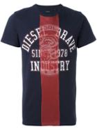 Diesel Mesh Panel T-shirt, Men's, Size: M, Blue, Cotton/polyester