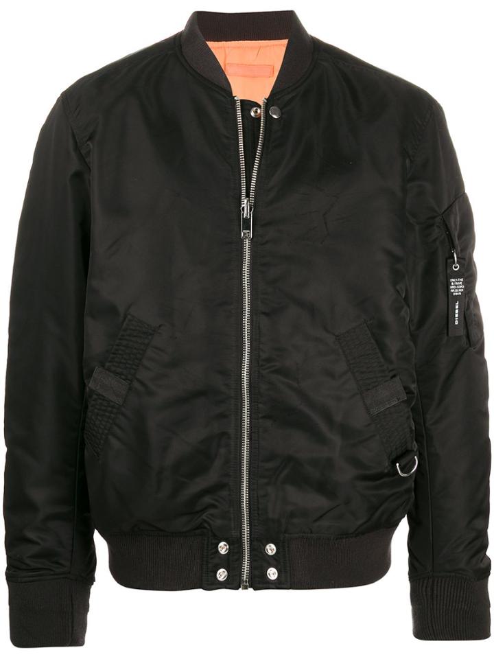 Diesel Reversible Padded Bomber Jacket - Black