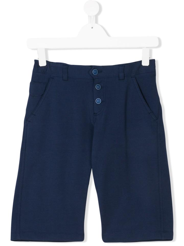 Officina 51 Button Bermuda Shorts - Blue