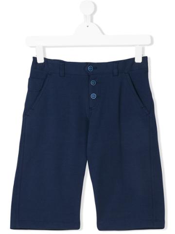 Officina 51 Button Bermuda Shorts - Blue