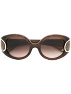 Salvatore Ferragamo Eyewear 'signature' Sunglasses - Brown