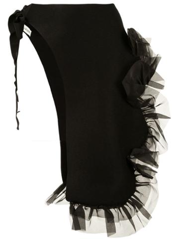 Roberts Wood Ruffle Wrap-skirt - Black