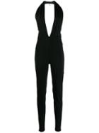 Jean Paul Gaultier Pre-owned 1990's Pinstriped Fitted Jumpsuit - Black