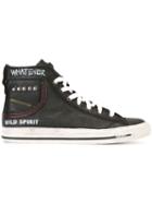 Diesel Pocket Detail Hi-tops, Men's, Size: 43, Black, Calf Leather/polyester/cotton/rubber