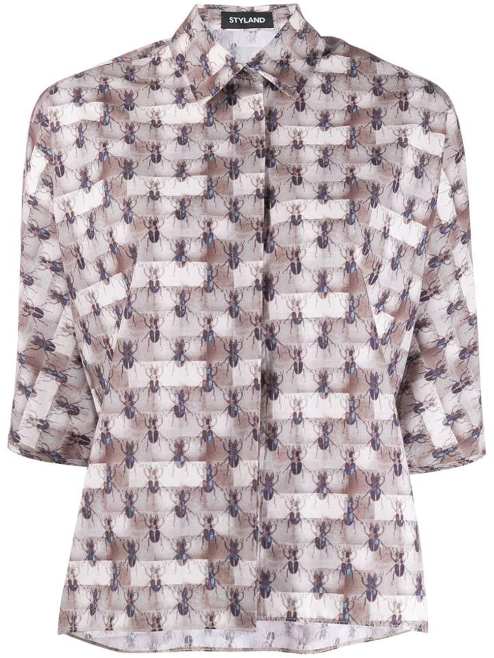 Styland Ant Print Shirt - Neutrals