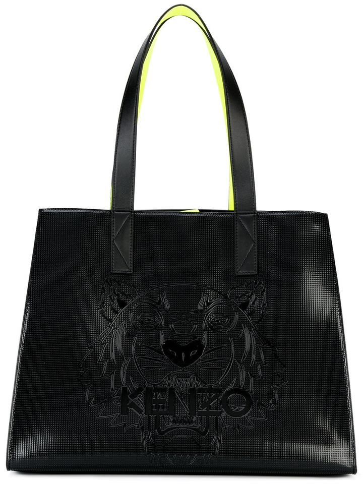 Kenzo Tiger Tote Bag, Women's, Black, Leather/polyurethane