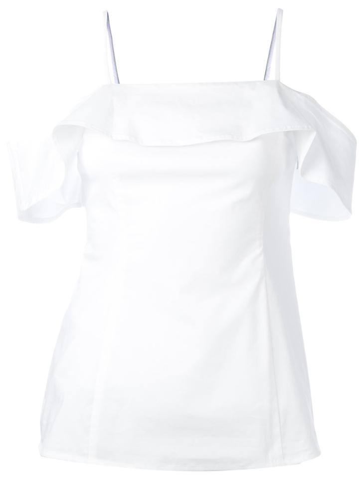 Michael Michael Kors Cold Shoulder Flounce Blouse - White