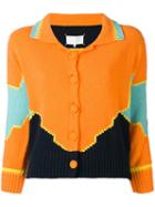 Maison Margiela - Colour Block Knitted Cardigan - Women - Cotton/polyester - S, Yellow/orange, Cotton/polyester