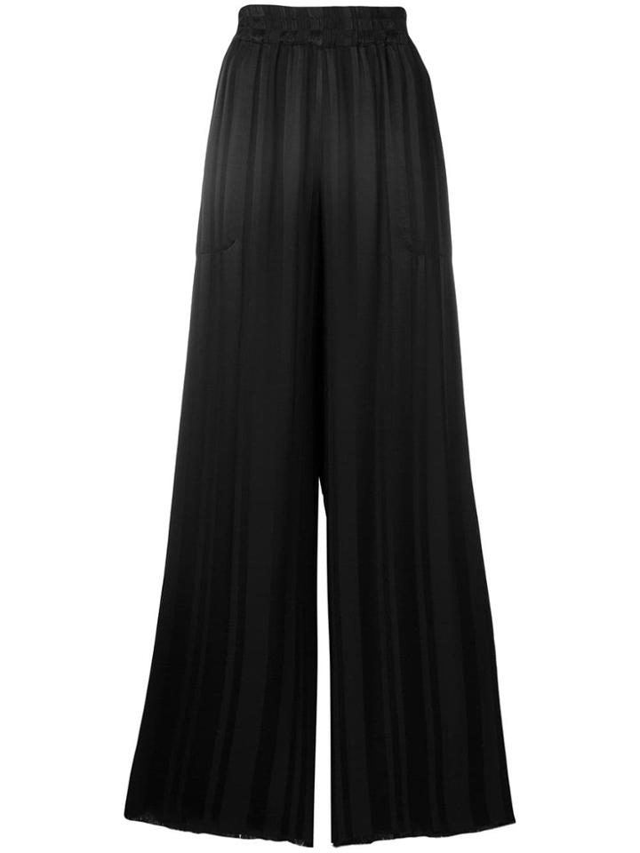 Raquel Allegra Pleated Palazzo Trousers - Black