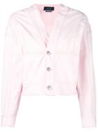 Isabel Marant - V-neck Denim Jacket - Women - Cotton - 36, Pink/purple, Cotton