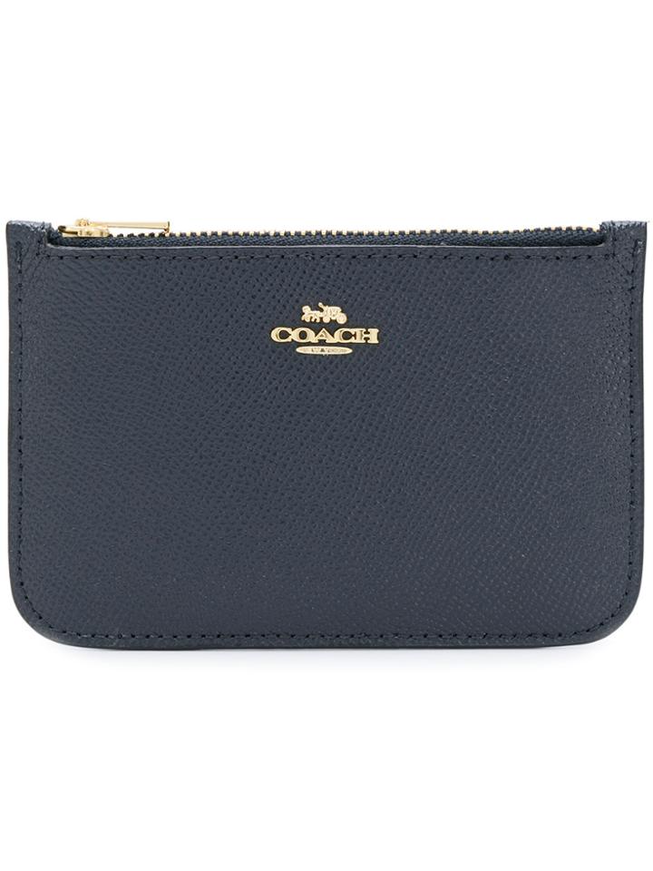 Coach Zip Top Card Case - Blue