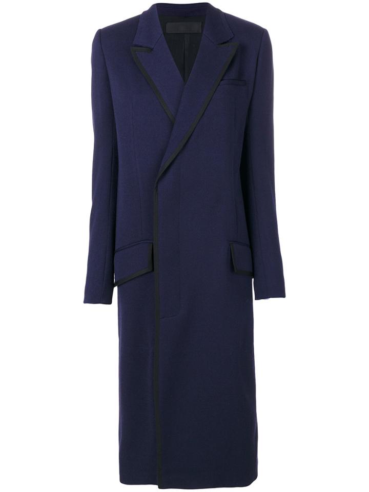 Haider Ackermann Long Double-breasted Coat - Blue