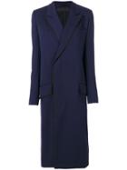 Haider Ackermann Long Double-breasted Coat - Blue