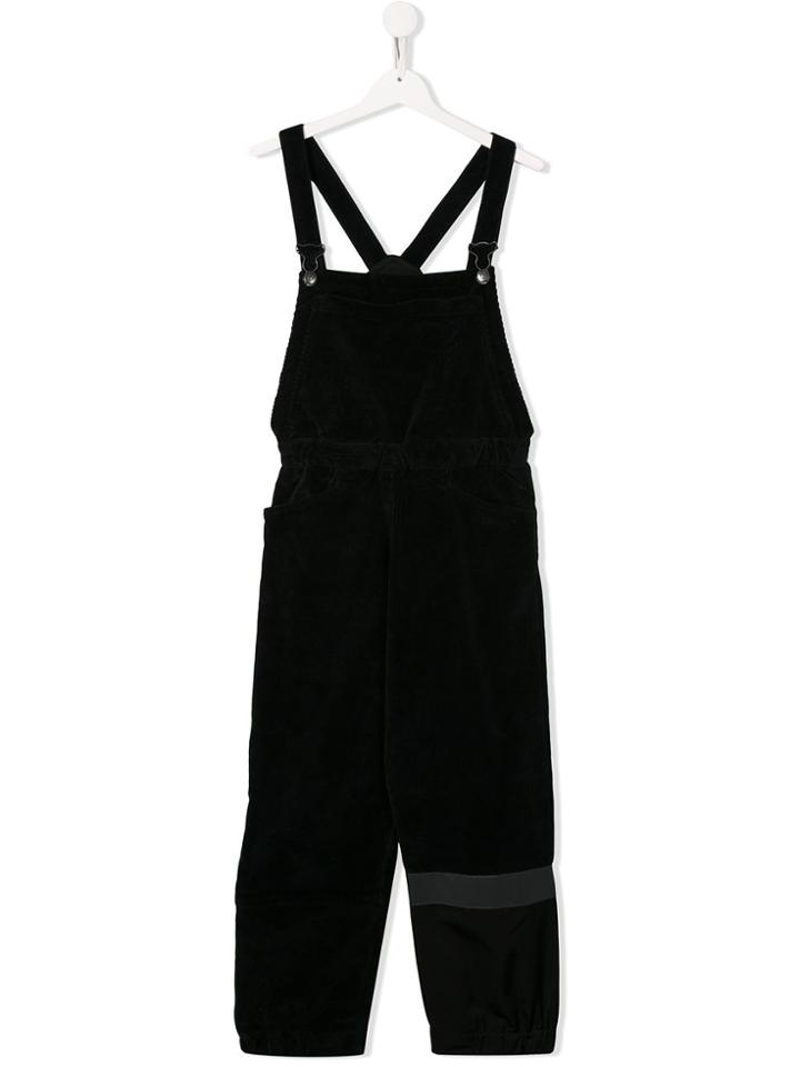 Cinzia Araia Kids Teen Wide Velvet Dungarees - Black