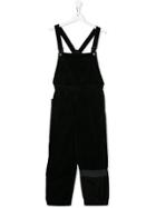 Cinzia Araia Kids Teen Wide Velvet Dungarees - Black